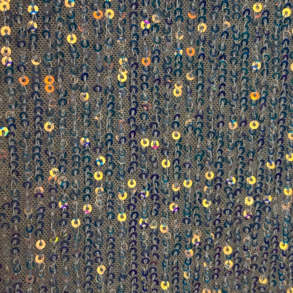 Banjul Champagne Beige Sequin Elegant Festive Midriff Top Women's Size Large - Picture 5 of 7